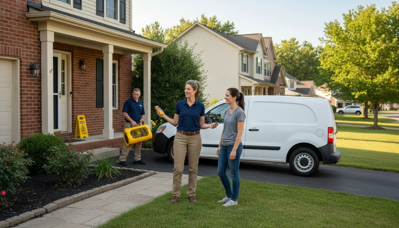 Residential water damage restoration in New Boston, IL